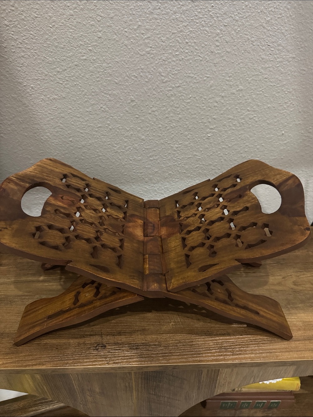 Vintage style wooden book display stand